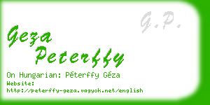 geza peterffy business card